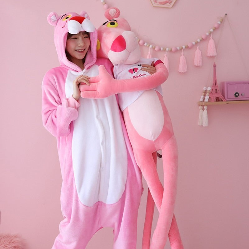 Pink Panther Onesie Pajamas Kigurumi Animal Costumes For Kids