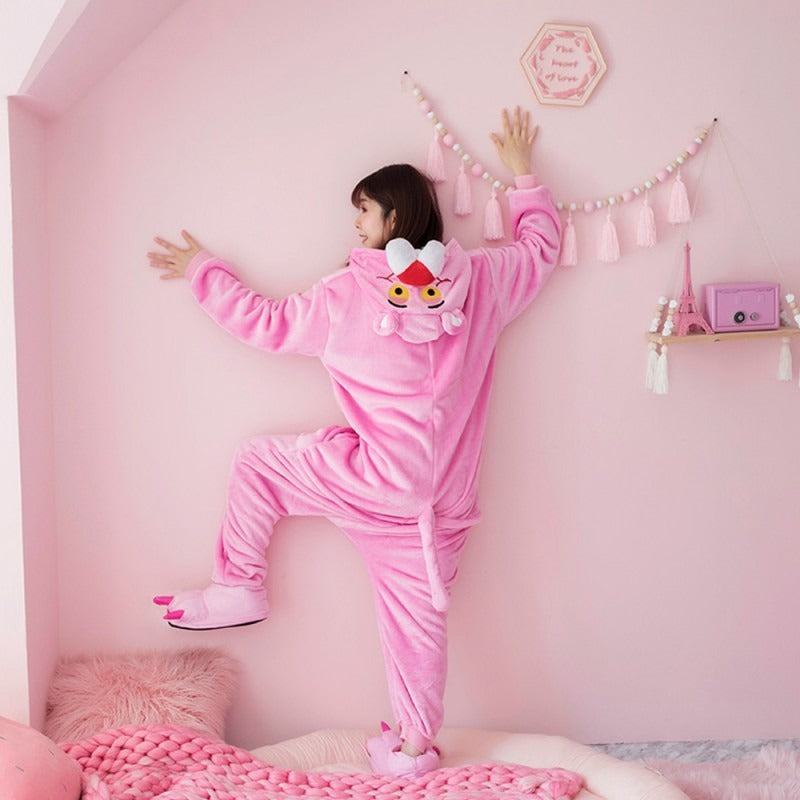 Pink Panther Onesie Pajamas Kigurumi Animal Costumes For Kids