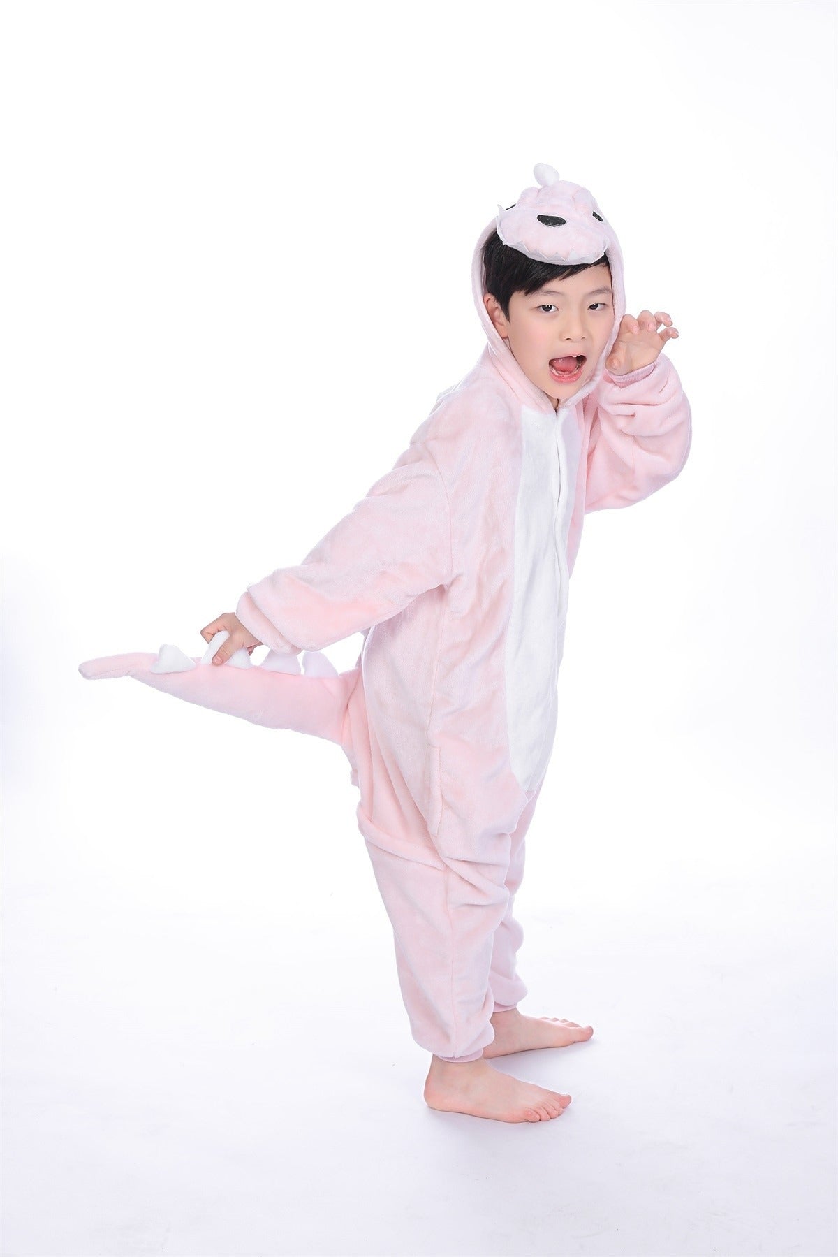 animal kigurumi pink Dinosaur onesie pajamas for kids