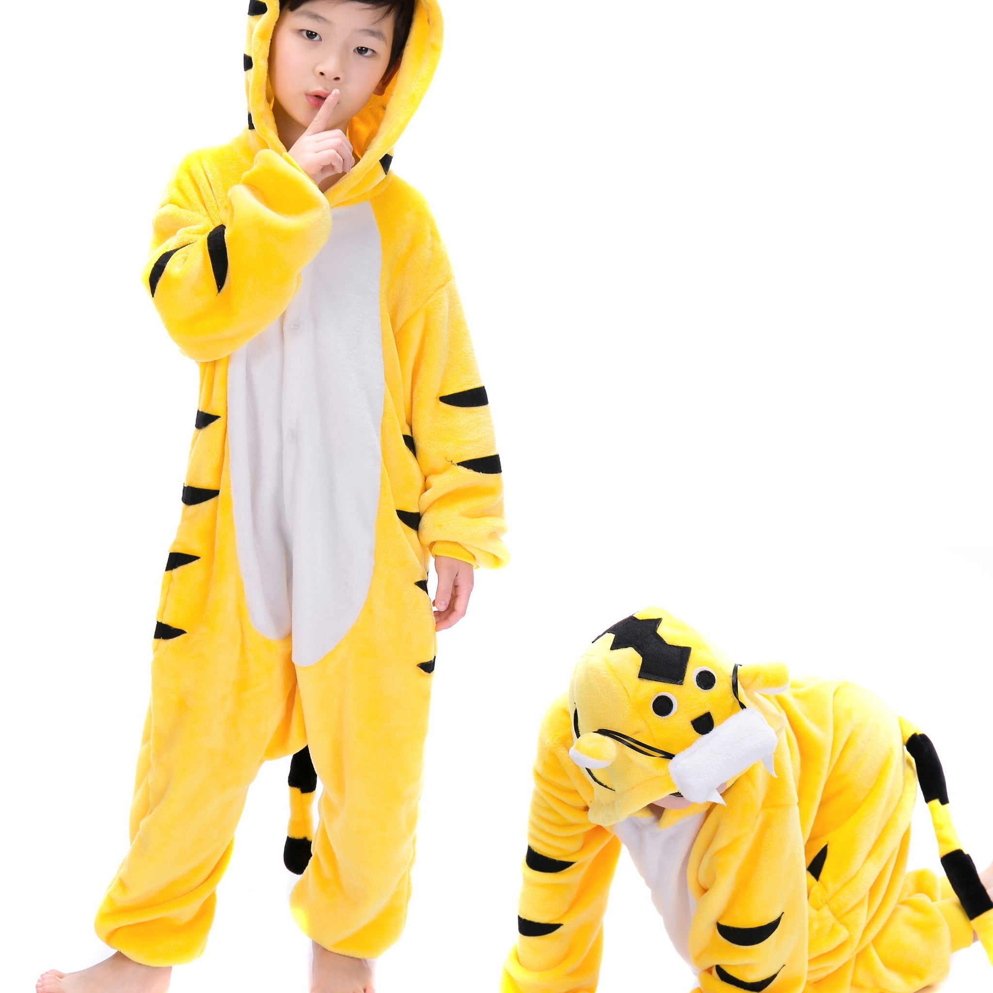 animal kigurumi yellow Tiger onesie pajamas for kids