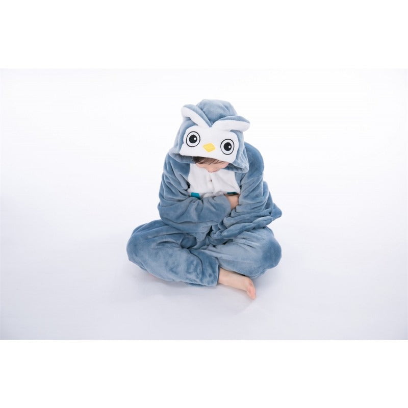animal kigurumi blue Owl onesie pajamas for kids
