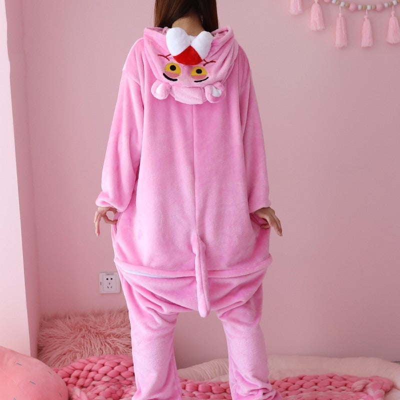 Pink Panther Onesie Pajamas Kigurumi Animal Costumes For Kids