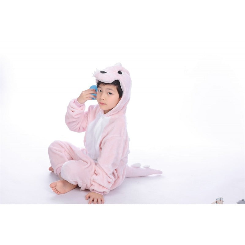 animal kigurumi pink Dinosaur onesie pajamas for kids