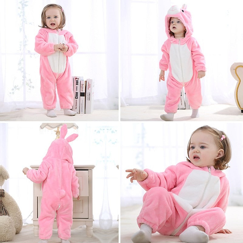 Infant & Toddlers Pink Bunny Costume Onesie Romper Halloween Outfit Suit
