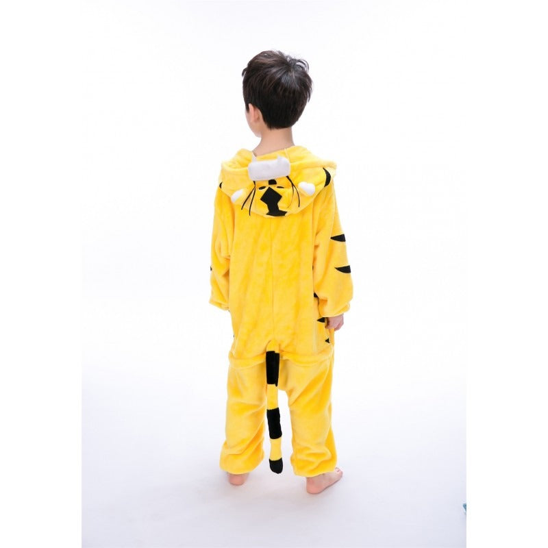 animal kigurumi yellow Tiger onesie pajamas for kids