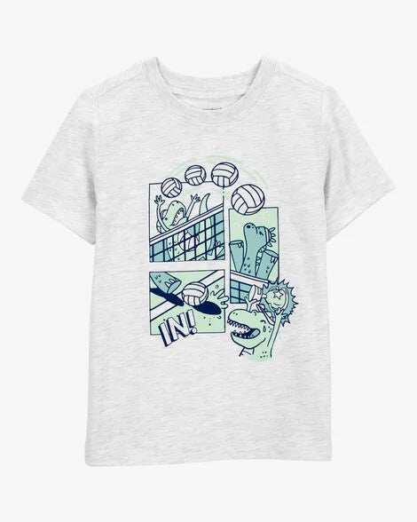 Toddler Boy Cartoon Print Short-Sleeve Tee