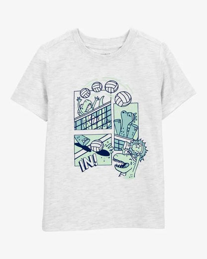 Toddler Boy Cartoon Print Short-Sleeve Tee