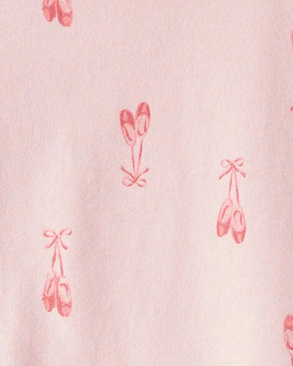 Toddler Girl Print Cotton Long-Sleeve Peplum Top