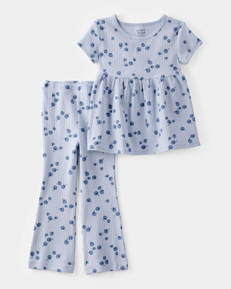 Toddler 2-Piece Ribbed Tee & Pull-On Pant Set