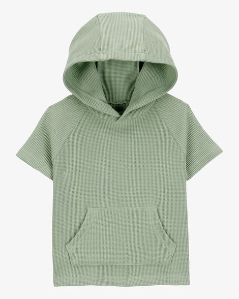 Toddler Waffle Knit Hooded Pullover