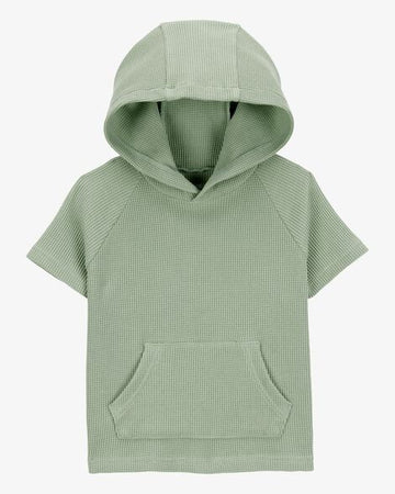 Toddler Waffle Knit Hooded Pullover