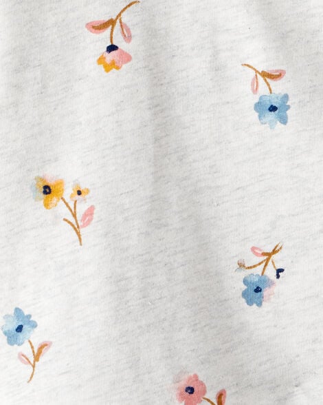 Toddler Girl Print Cotton Long-Sleeve Peplum Top