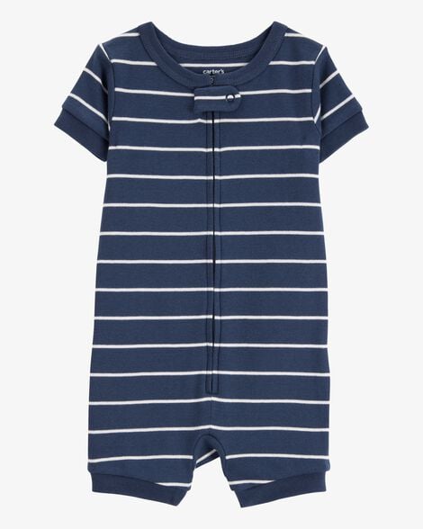 Toddler 1-Piece Striped 100% Snug Fit Cotton Romper Pajamas