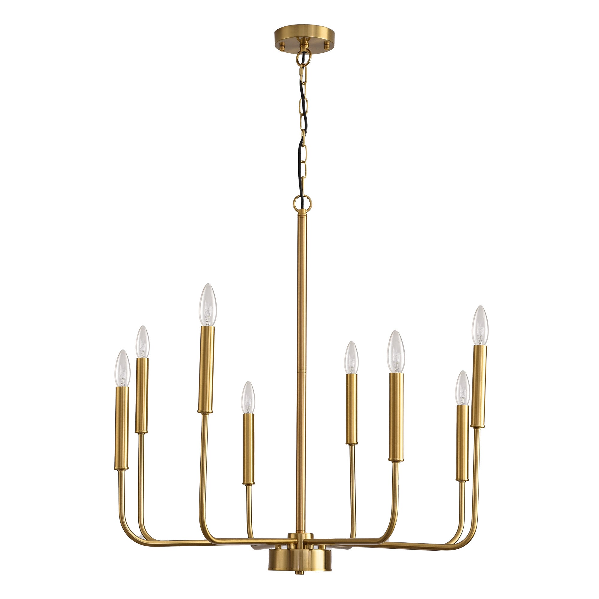 8 Lights Classic Candle Chandelier,Modern Farmhouse Light for Dining Living Room Foyer Bedroom Kitchen Hanging Pendant Lighting,Gold Finish