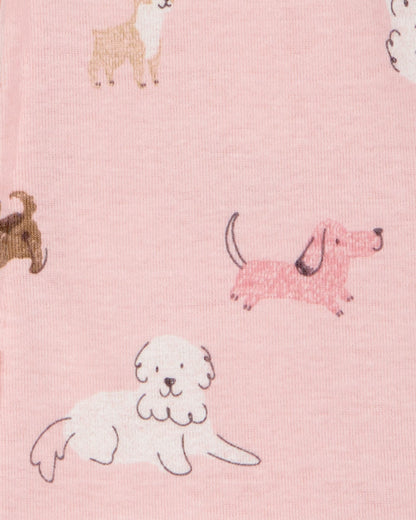 Toddler Girl 100% Cotton Long-Sleeve 2-Way Zip Pajamas