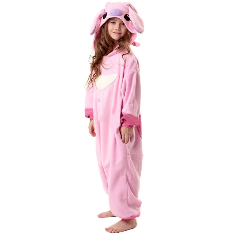Kids Stitch Onesie Halloween Costumes Zip Up