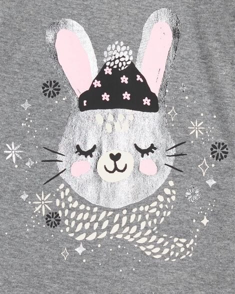 Toddler Girl Cotton Long-Sleeve 4-Piece Pajamas