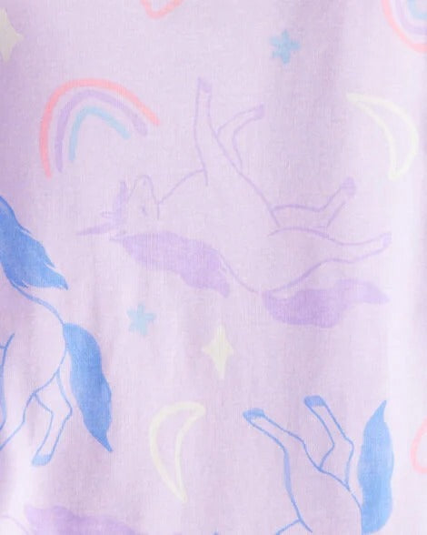 Toddler Girl Cotton Long-Sleeve 4-Piece Pajamas