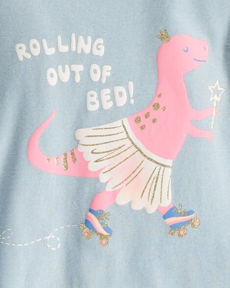 Toddler Girl Cotton Long-Sleeve 4-Piece Pajamas