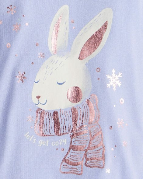 Toddler Girl Cotton Long-Sleeve 4-Piece Pajamas